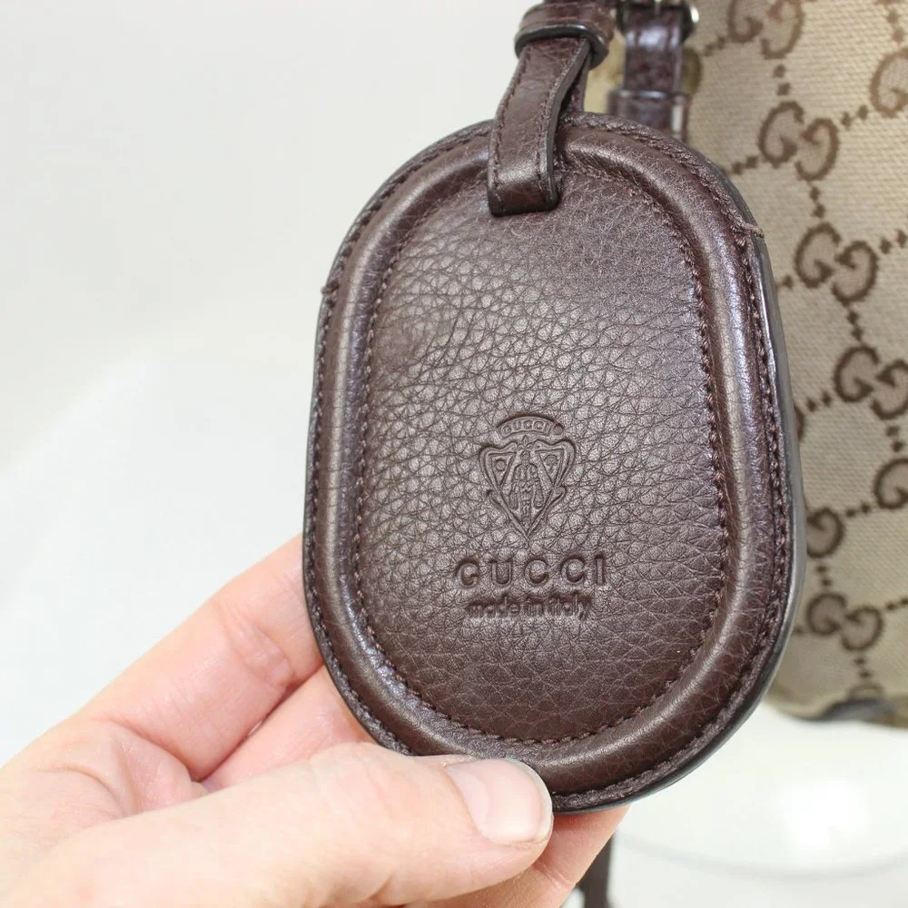 GUCCI Beige/Ebony GG Canvas Techno Horsebit Medium Hobo Bag - Picture 9 of 16